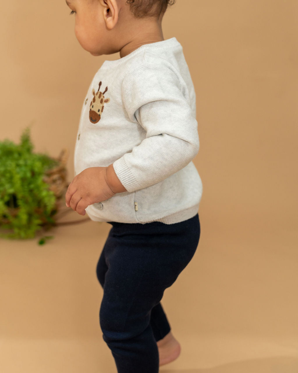 Animal Friends Embroidered Baby Cardigan Sweater (Organic Cotton)