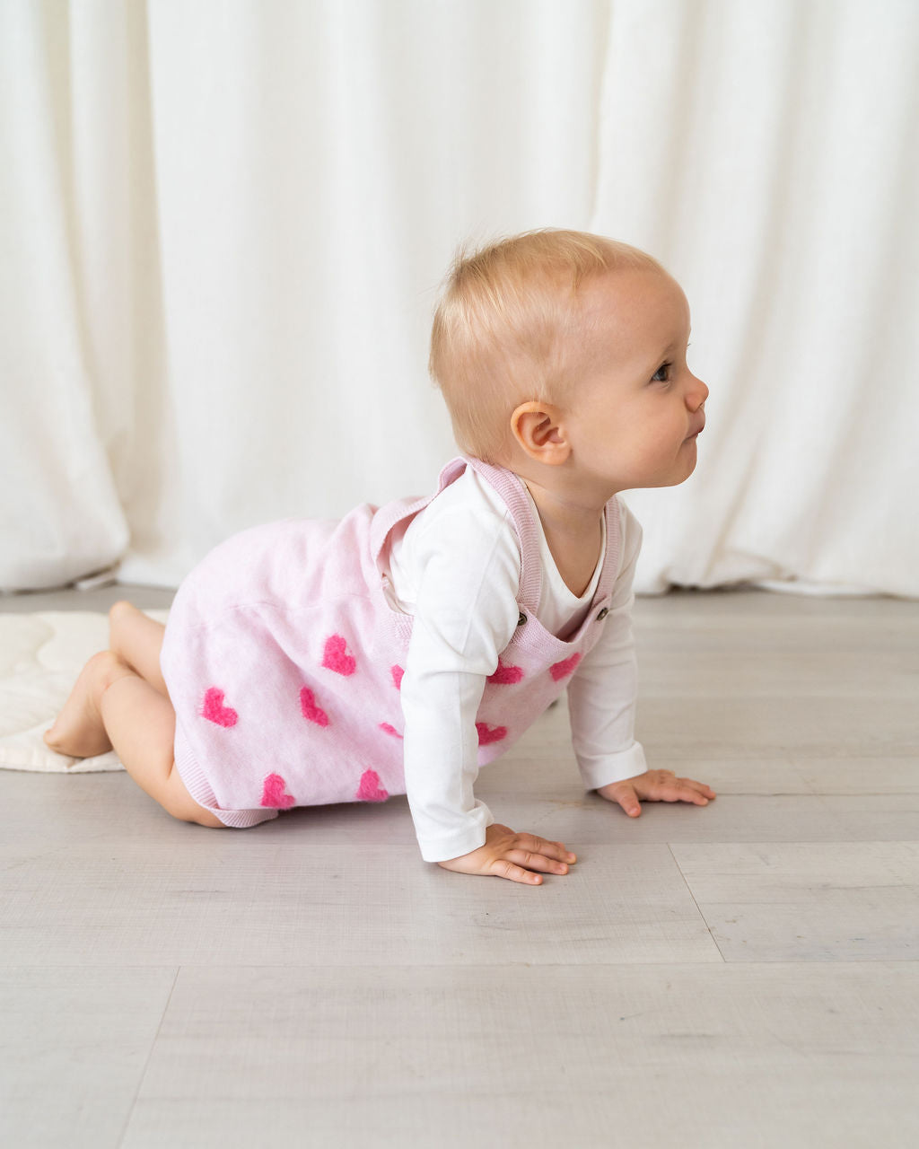 Fuzzy Hearts 3D Tunic Baby Knit Dress Set (Organic)