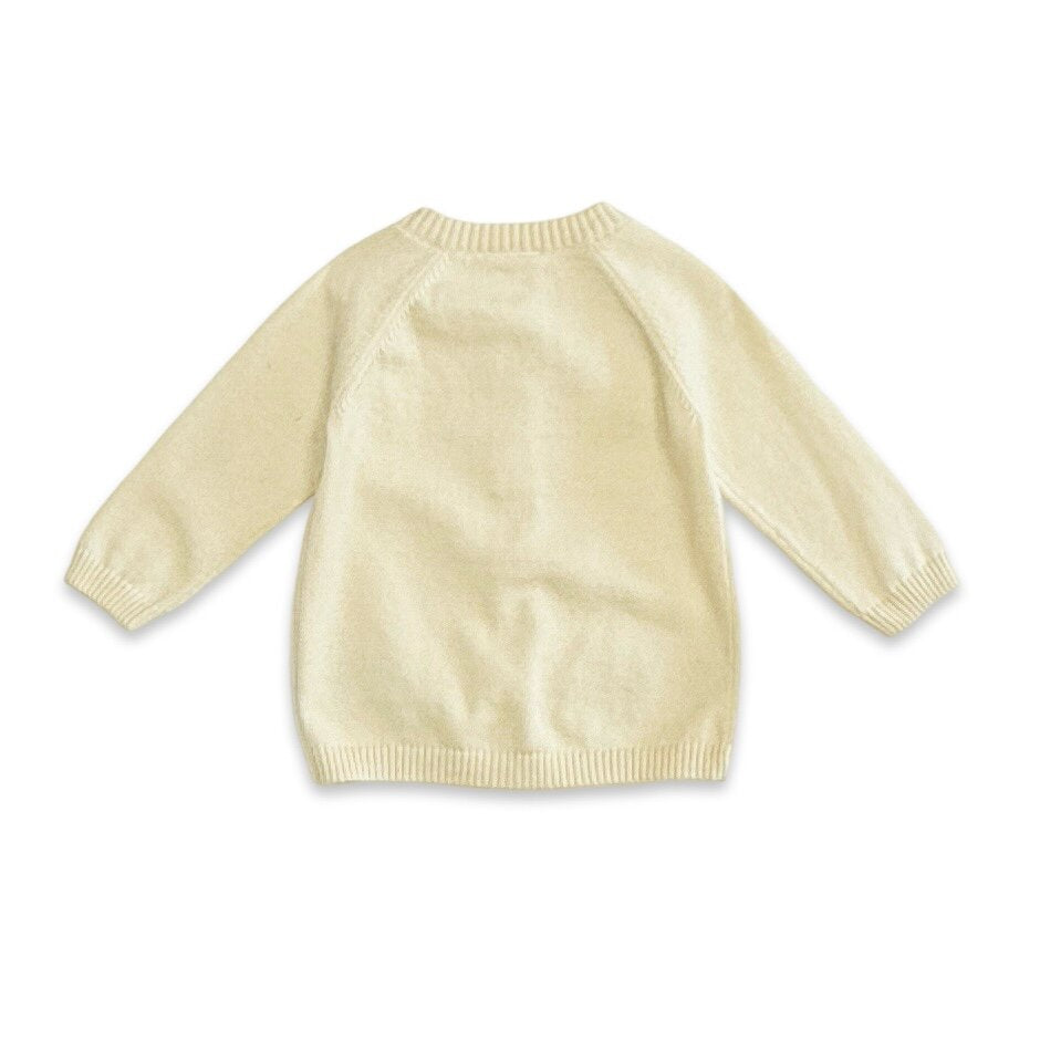 Farm & Tractor Embroidered Sweater Knit Baby Cardigan (Organic Cotton)
