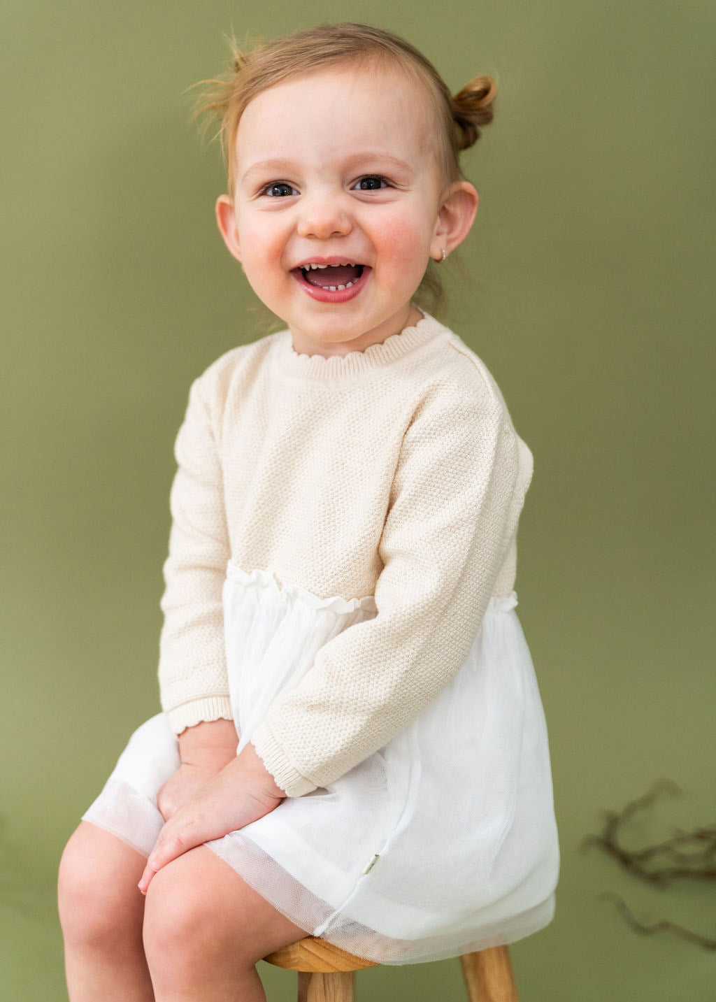 Pearl Knit Classic Sweater Top & Tutu Baby Dress (Organic Cotton)