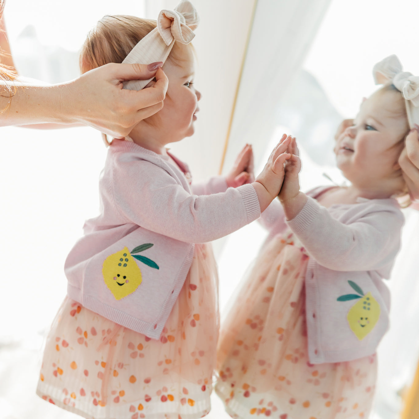 Happy Lemons Embroidered Knit Baby Cardigan (Organic Cotton)