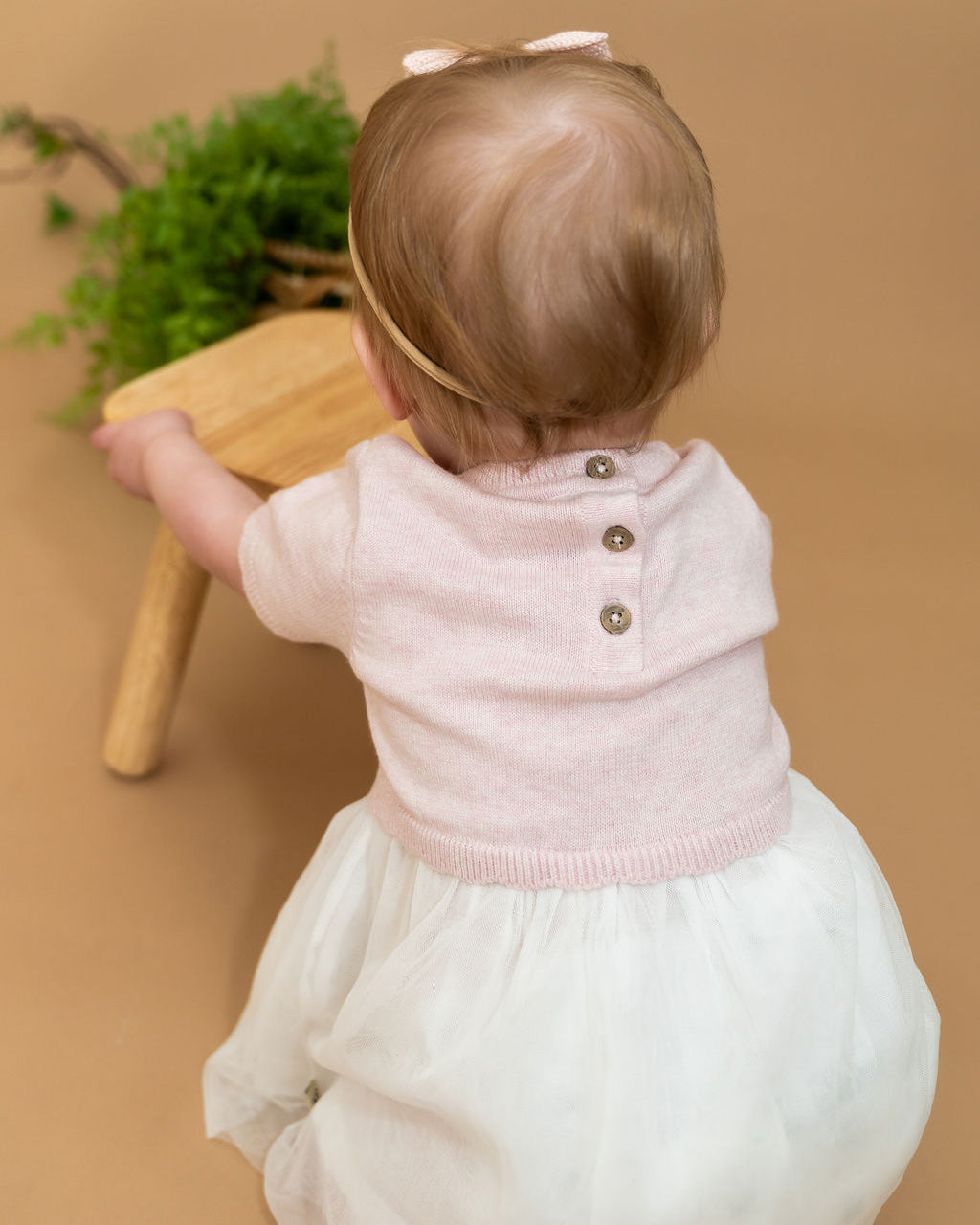 Floral Embroidered Short Sleeve Tutu Baby Knit Dress (Organic Cotton)