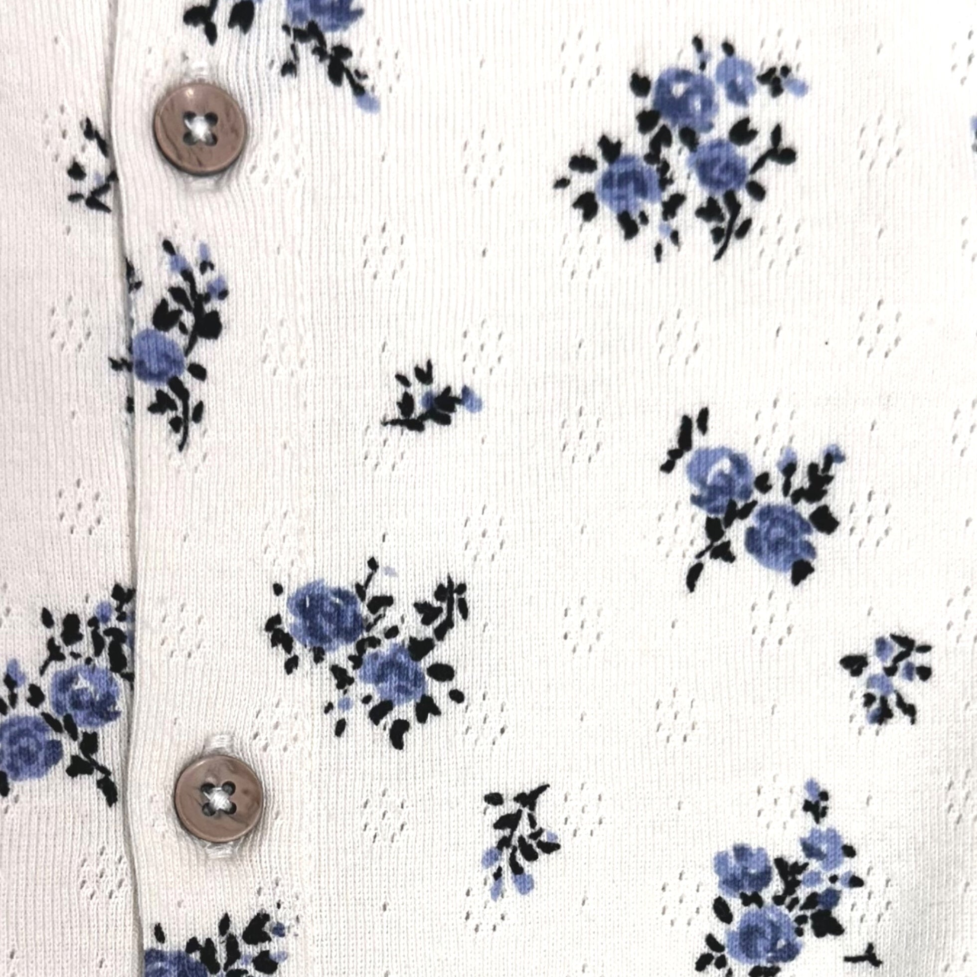 Delicate Floral & Ruffle Pointelle Knit Baby Jumpsuit (Organic Cotton)