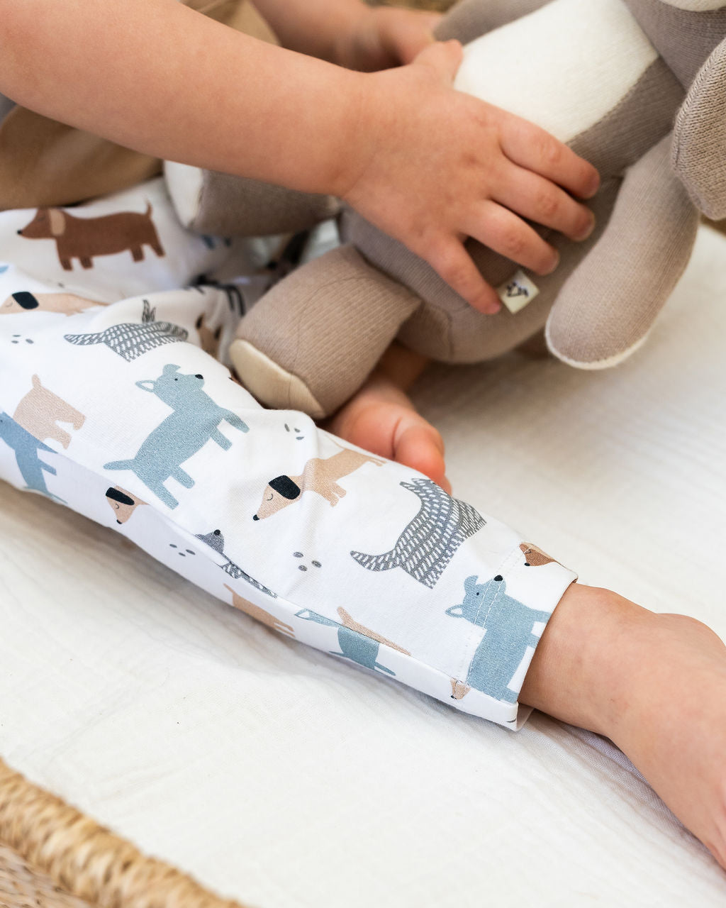 Dog Kangaroo Pocket Sleeveless Baby Jumpsuit (Organic Jersey)