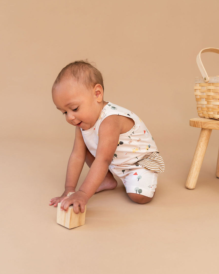 Farm Side Pocket Baby Romper (Organic Jersey)