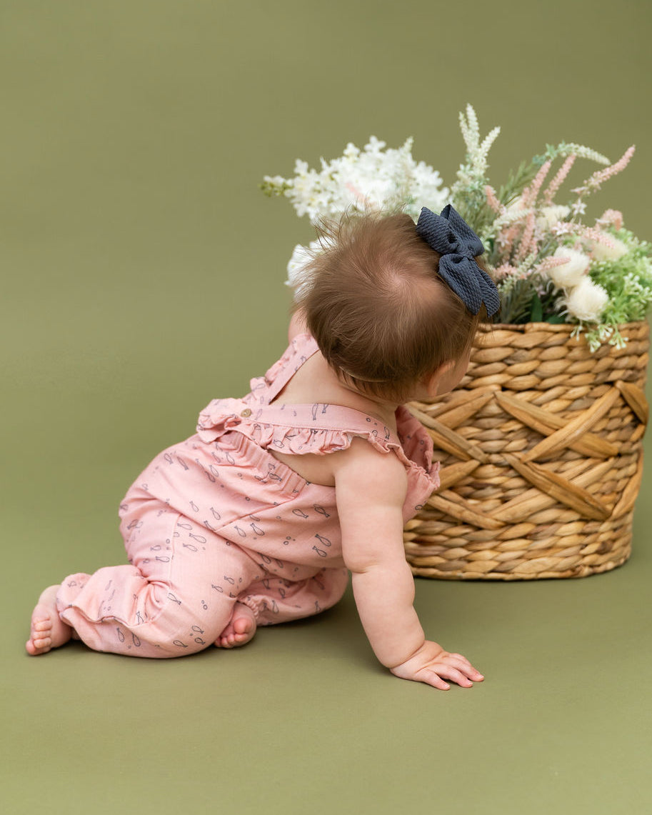 Fishes Sleeveless Baby Ruffle Baby Jumpsuit (Organic Muslin)