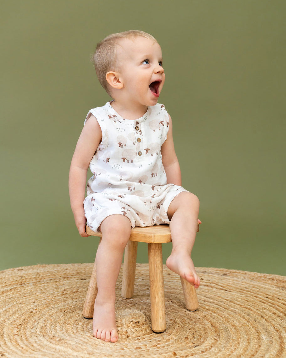Sheep Baby Top & Bottom (Organic Muslin)
