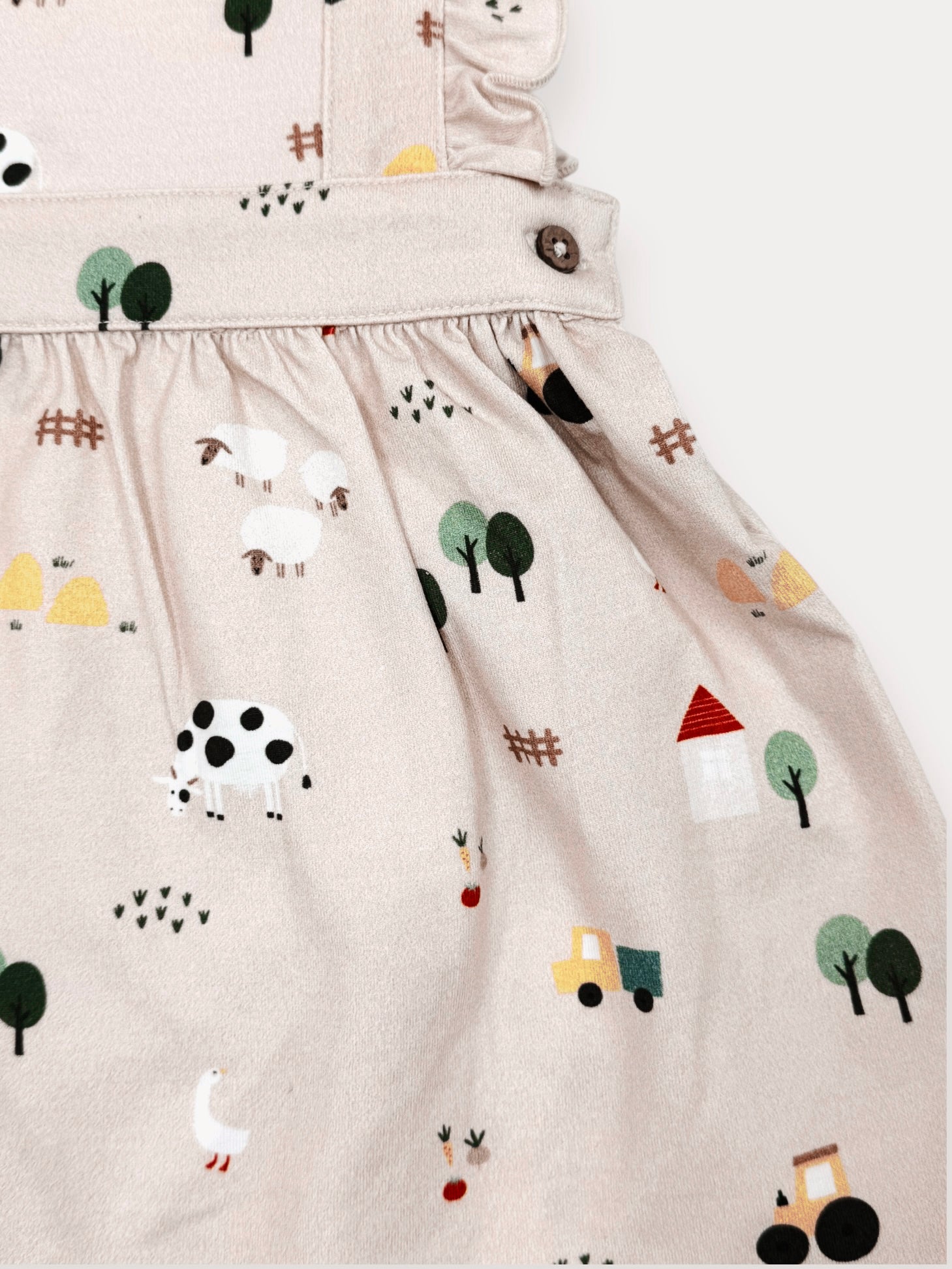 Farm Pinafore Baby Dress + Bodysuit Set (Organic Jersey)