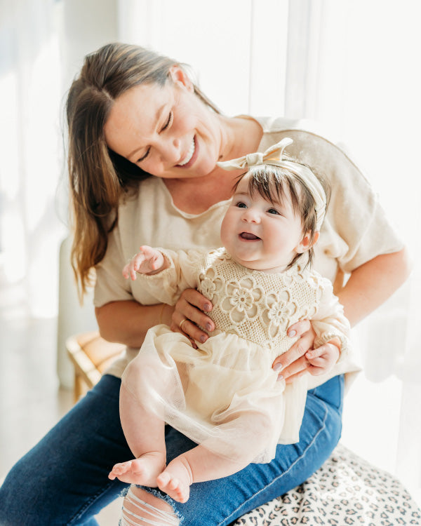 Thalia Crochet Lace Baby Tutu Romper & Headband