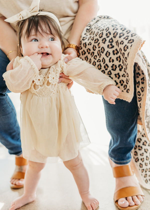 Thalia Crochet Lace Baby Tutu Romper & Headband