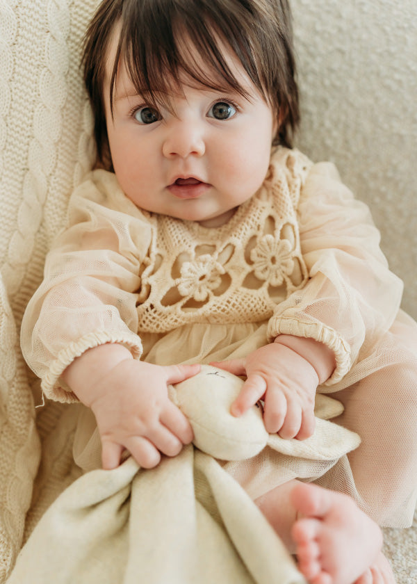Thalia Crochet Lace Baby Tutu Romper & Headband