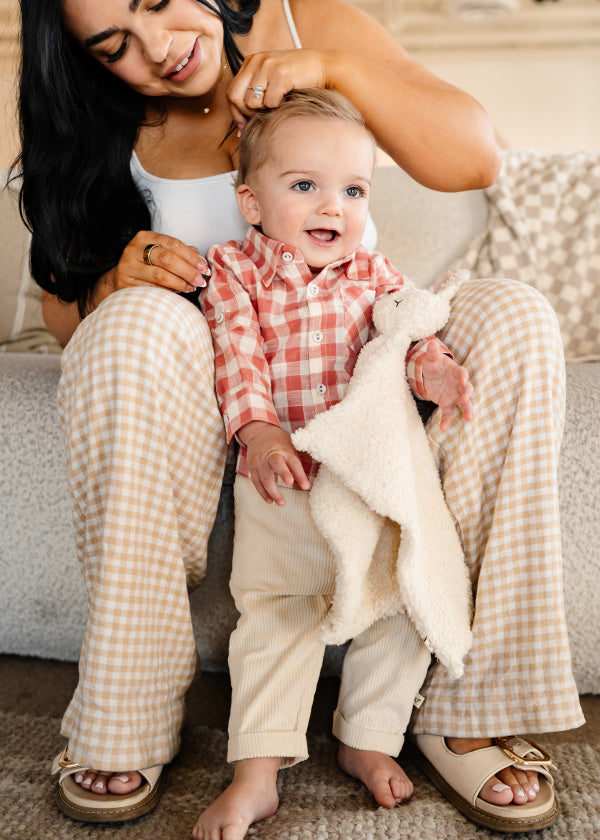Arden Gingham Baby Shirt & Cord Pant (Organic Cotton)