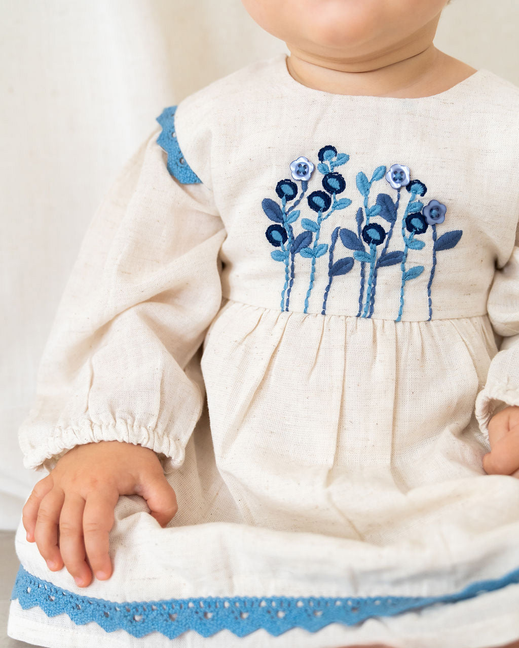 Matera Embroidered Baby Dress & Bloomer Set (Organic Cotton)