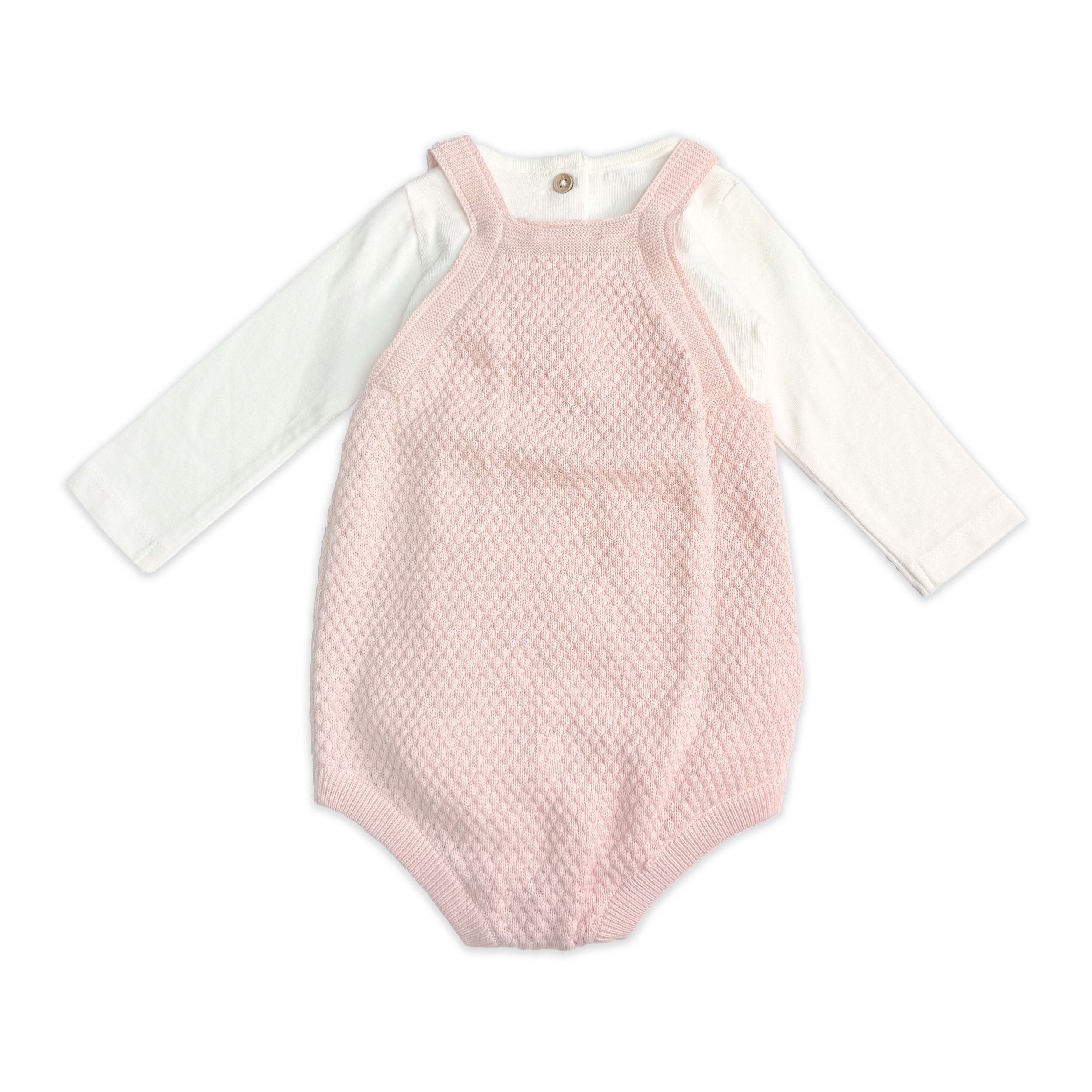 Love Embroidered Sweater Knit Baby Romper & Bodysuit Set (Organic Cotton) - Back Set