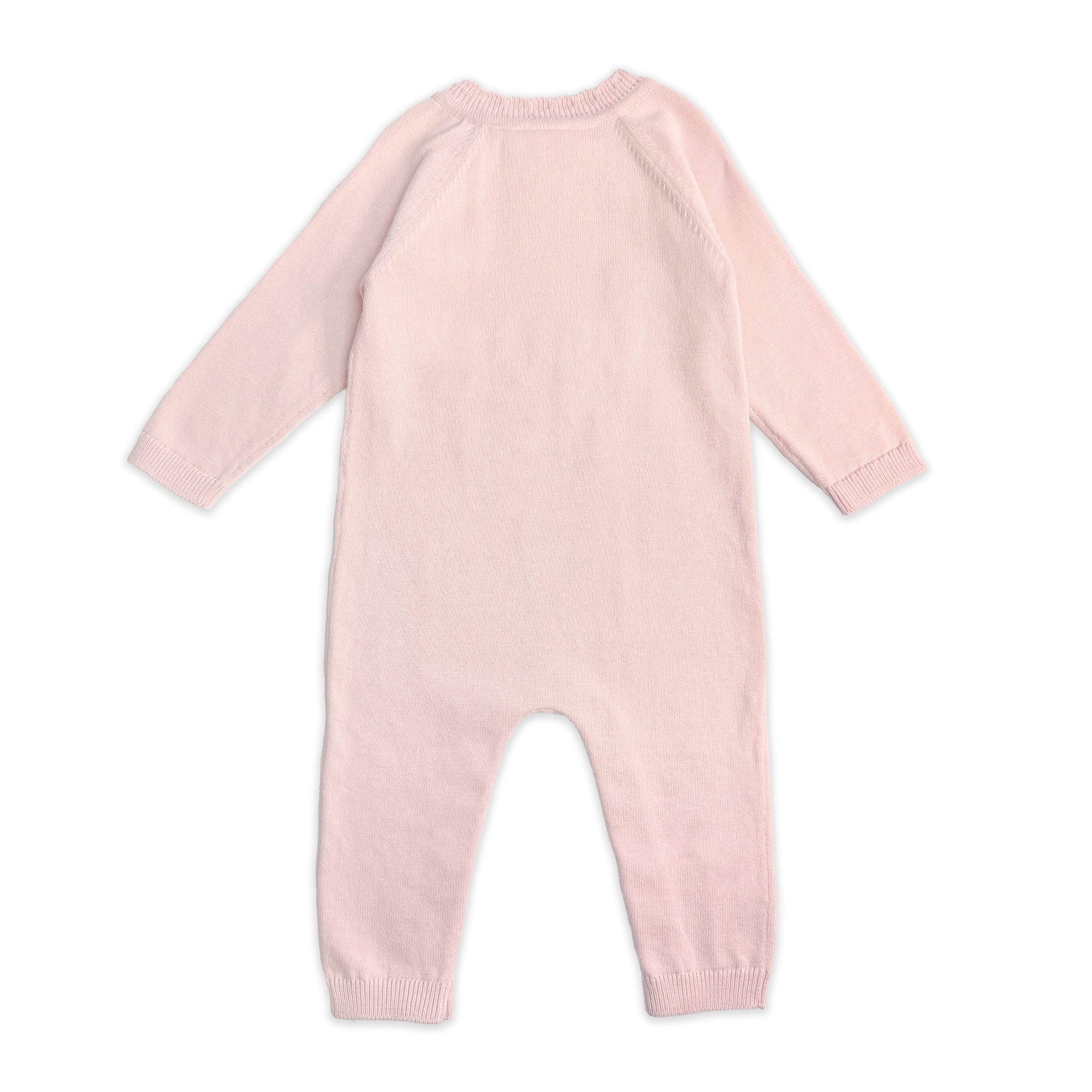 Love Embroidered Sweater Knit Baby Jumpsuit (Organic Cotton) - Back