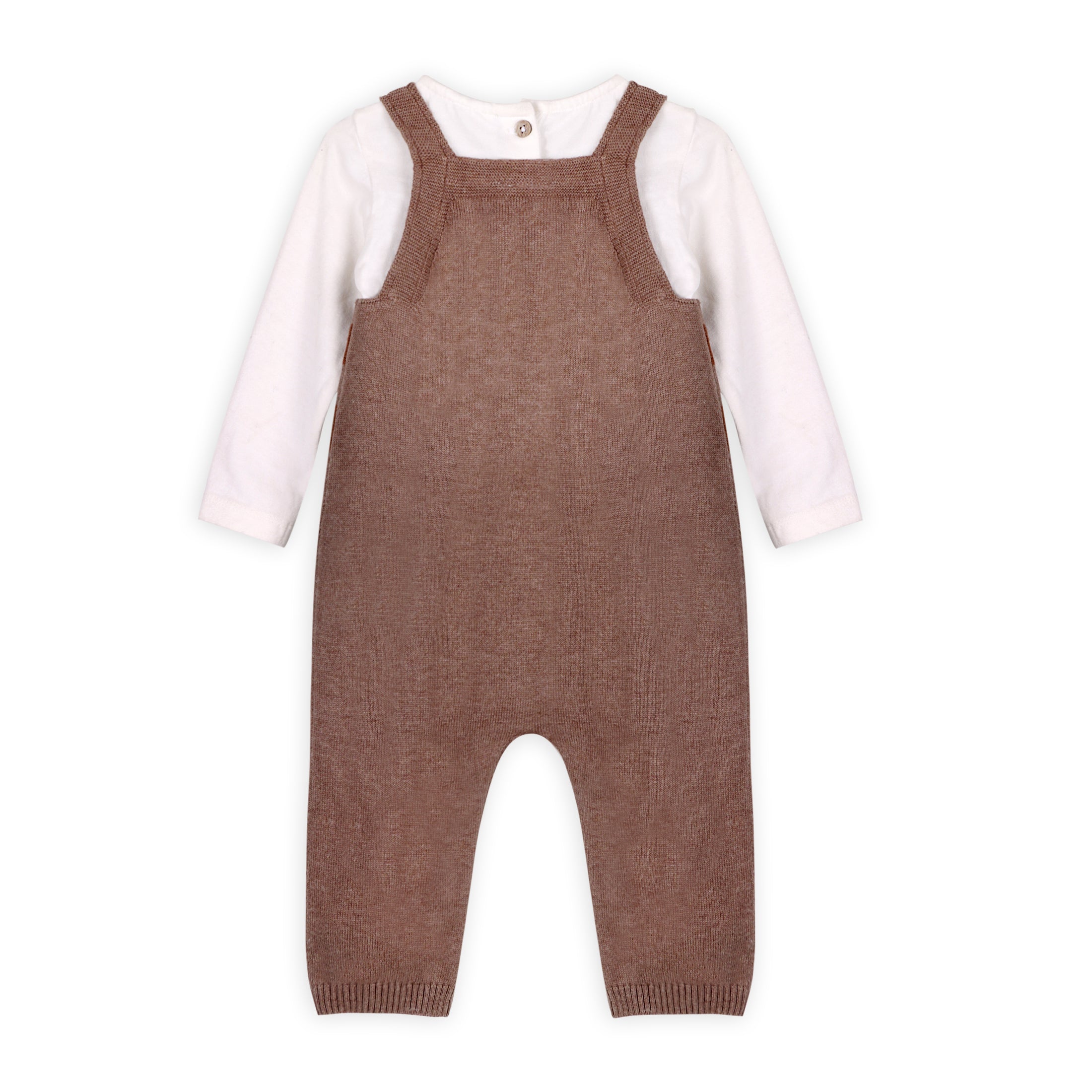 Tiger Jacquard Knit Baby Overall Set (Organic Cotton)