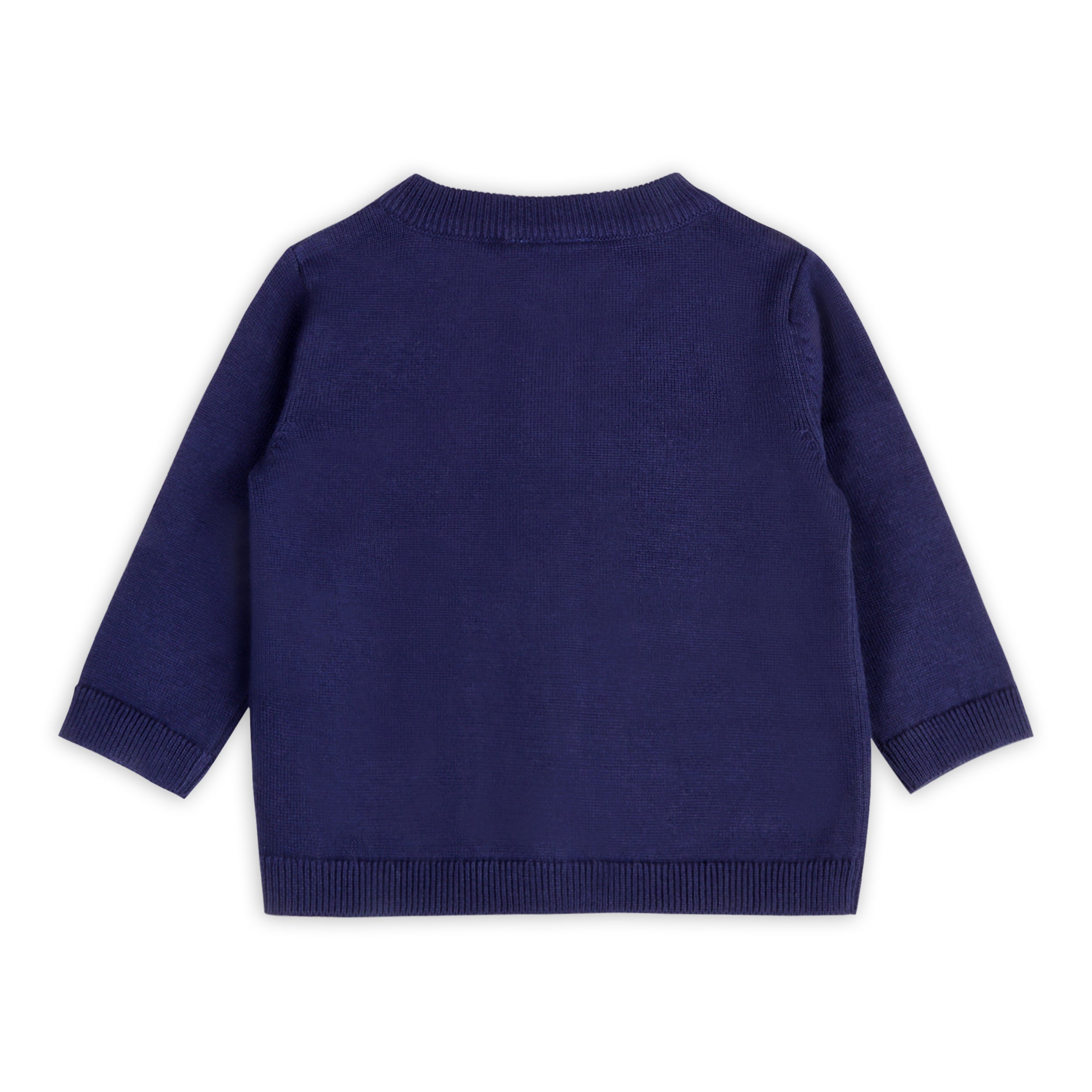 Dog Pocket Embroidered Sweater Knit Baby Cardigan (Organic Cotton)