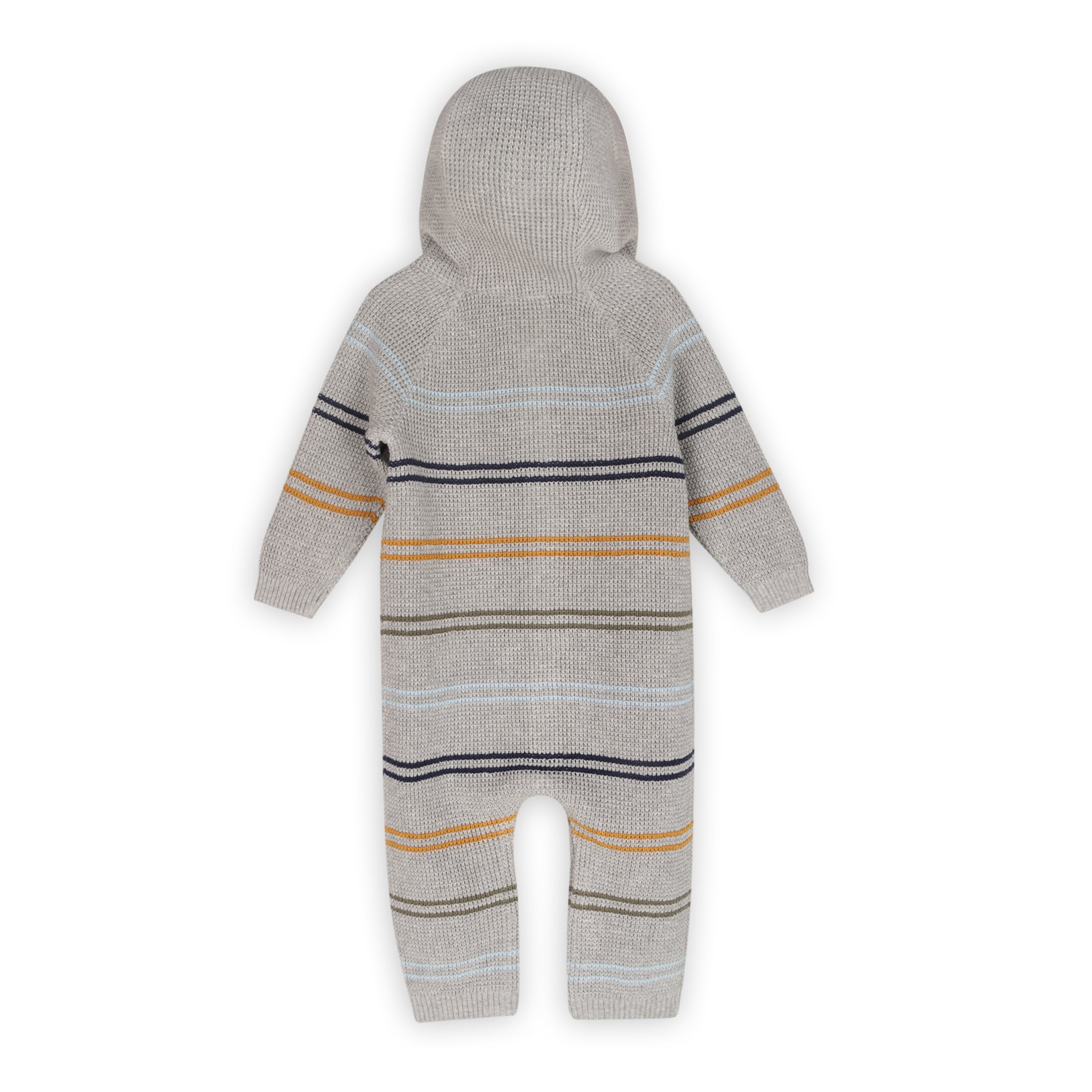 Classic Stripe Sweater Knit Baby Hooded Jumpsuit (Organic Cotton)