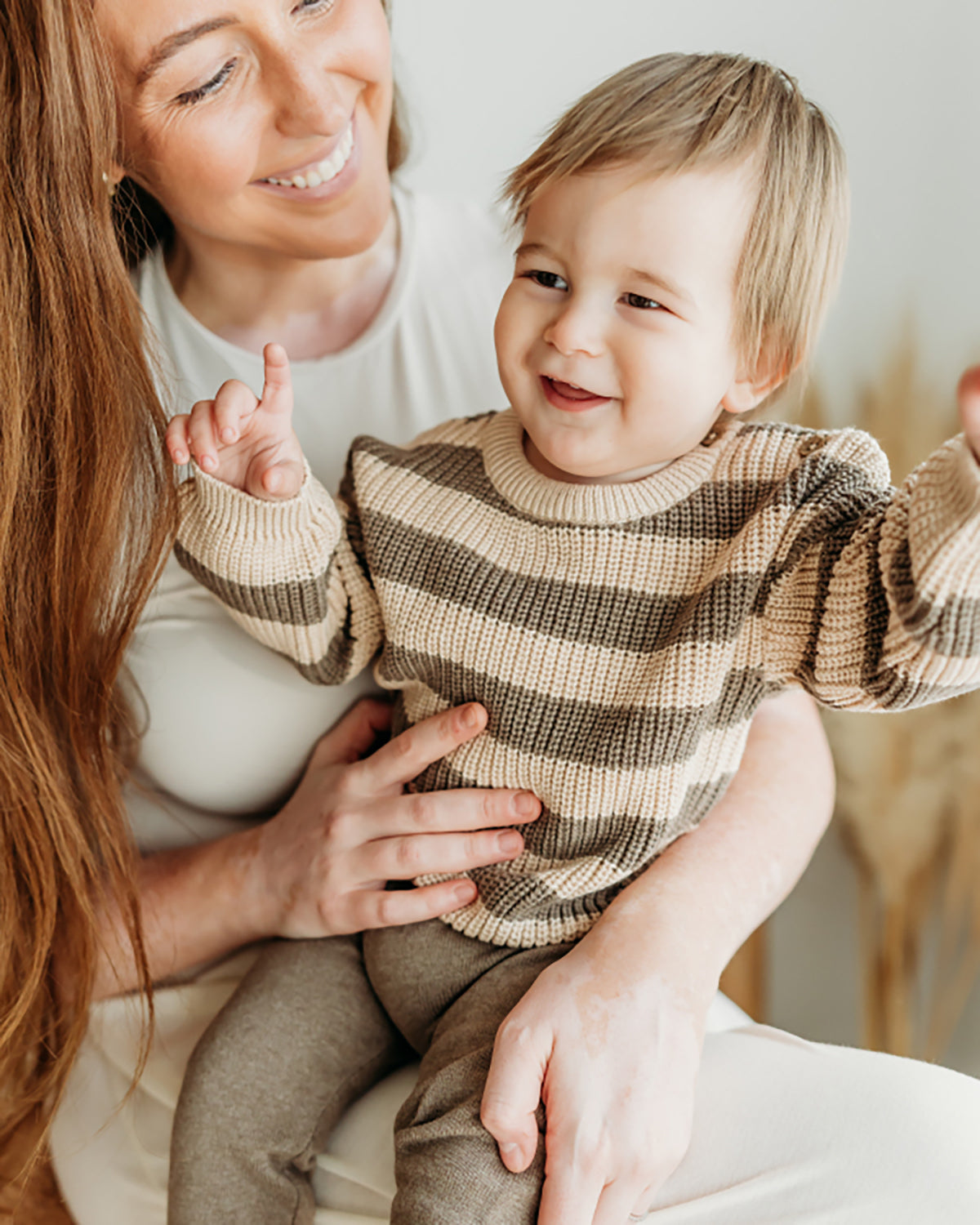 Casey Stripe Chunky Sweater Knit Baby Pullover (Organic Cotton)