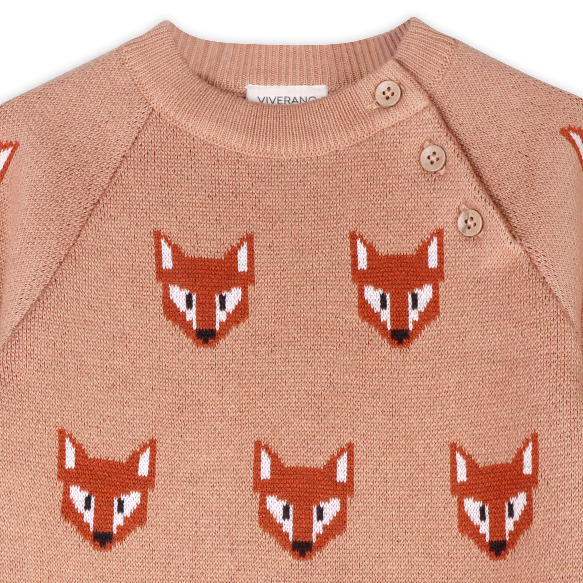 Fox Jacquard Knit Baby Jumpsuit (Organic Cotton)