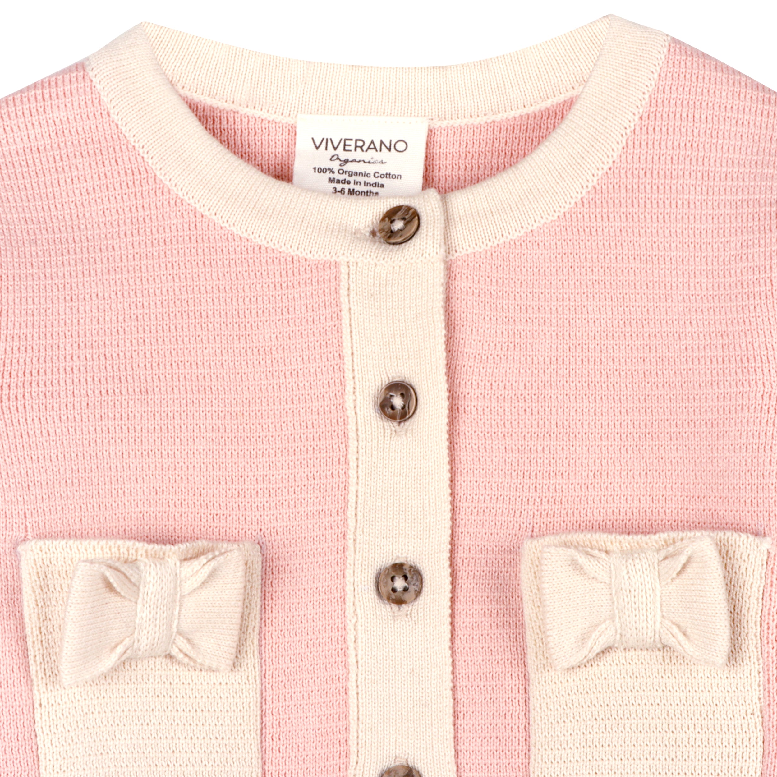 Lily Bow Pockets Sweater Knit Baby Cardigan