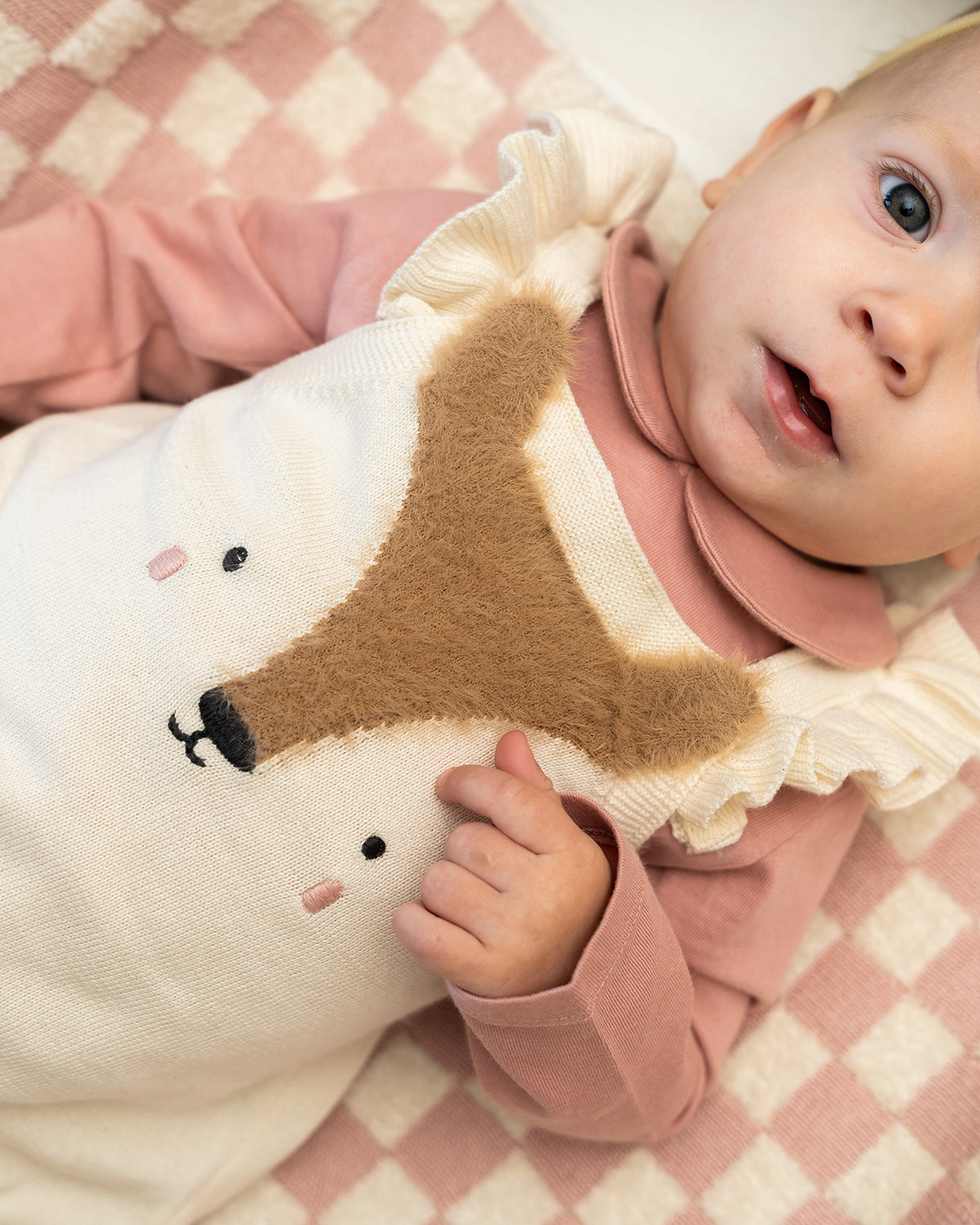 Fox Jacquard Knit Baby Tunic Dress Set (Organic Cotton)