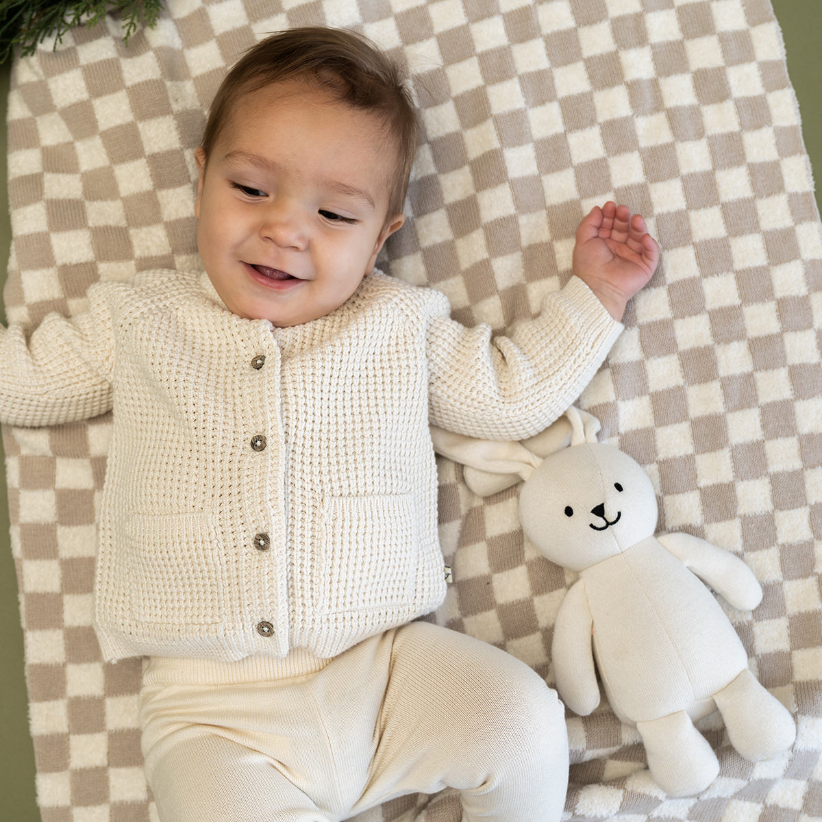 Jojo Lil Bunny Knit Stuffed Animal Soft Baby Toy (Organic Cotton)