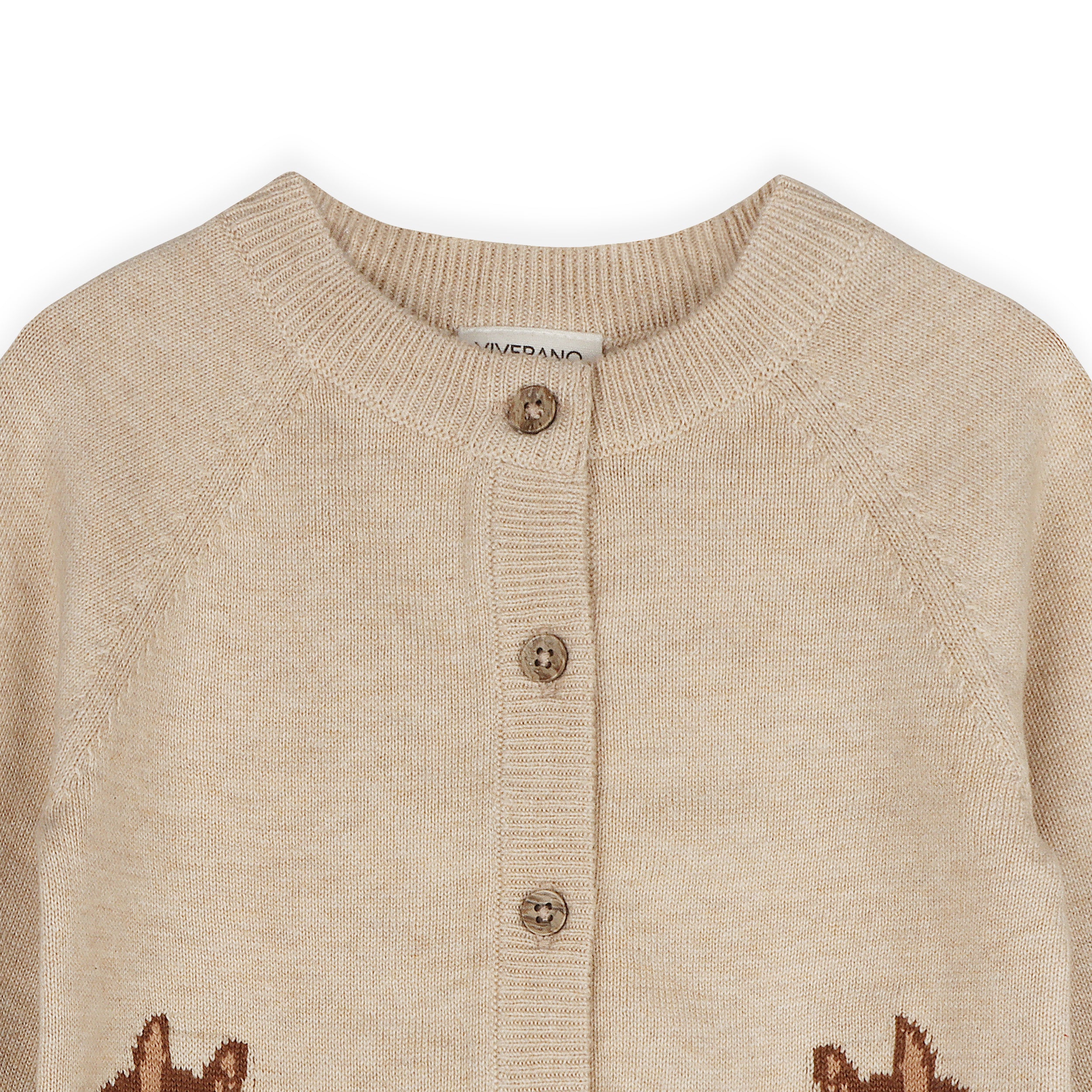 Horse Jacquard Sweater Knit Baby Cardigan (Organic Cotton)