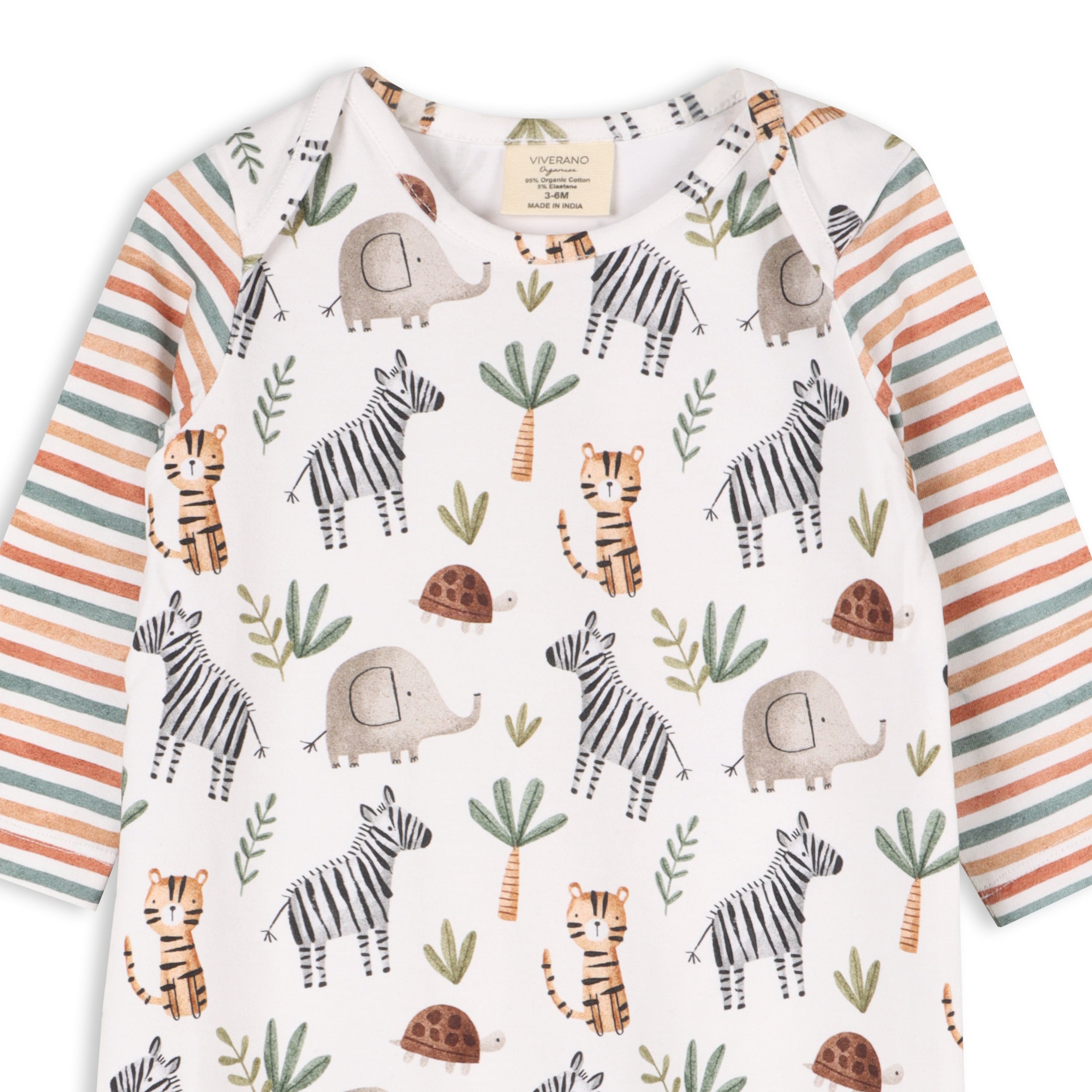 Savannah Animals Baby Jumpsuit (Organic Jersey)