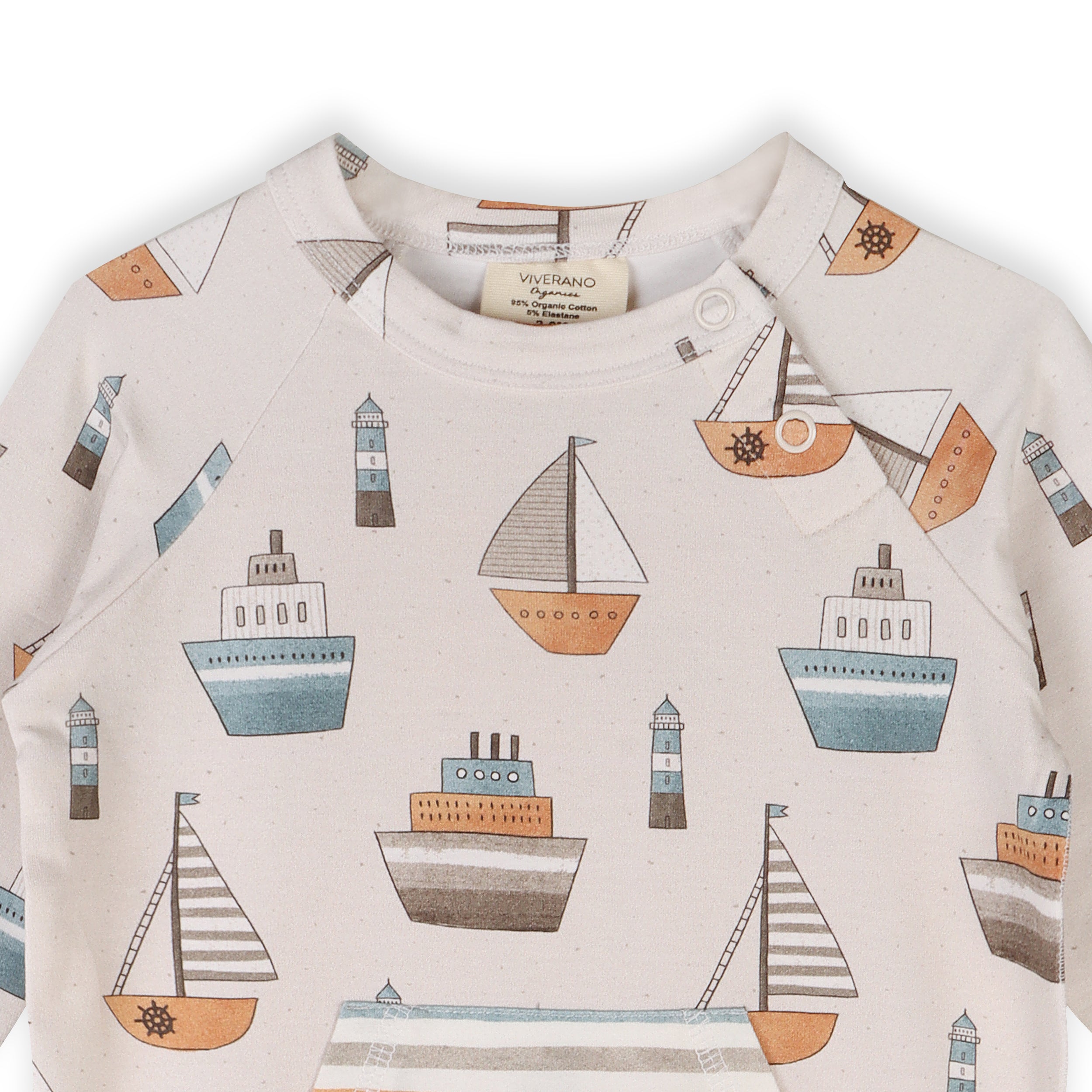 Boats Kangaroo Pocket Baby Jumpsuit (Organic Jersey)