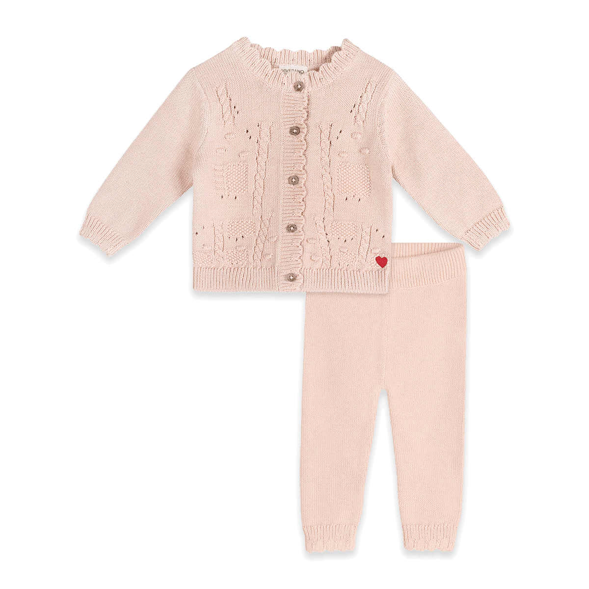 Lil Heart Tex Knit Baby Cardigan and Pant Set, Organic Cotton