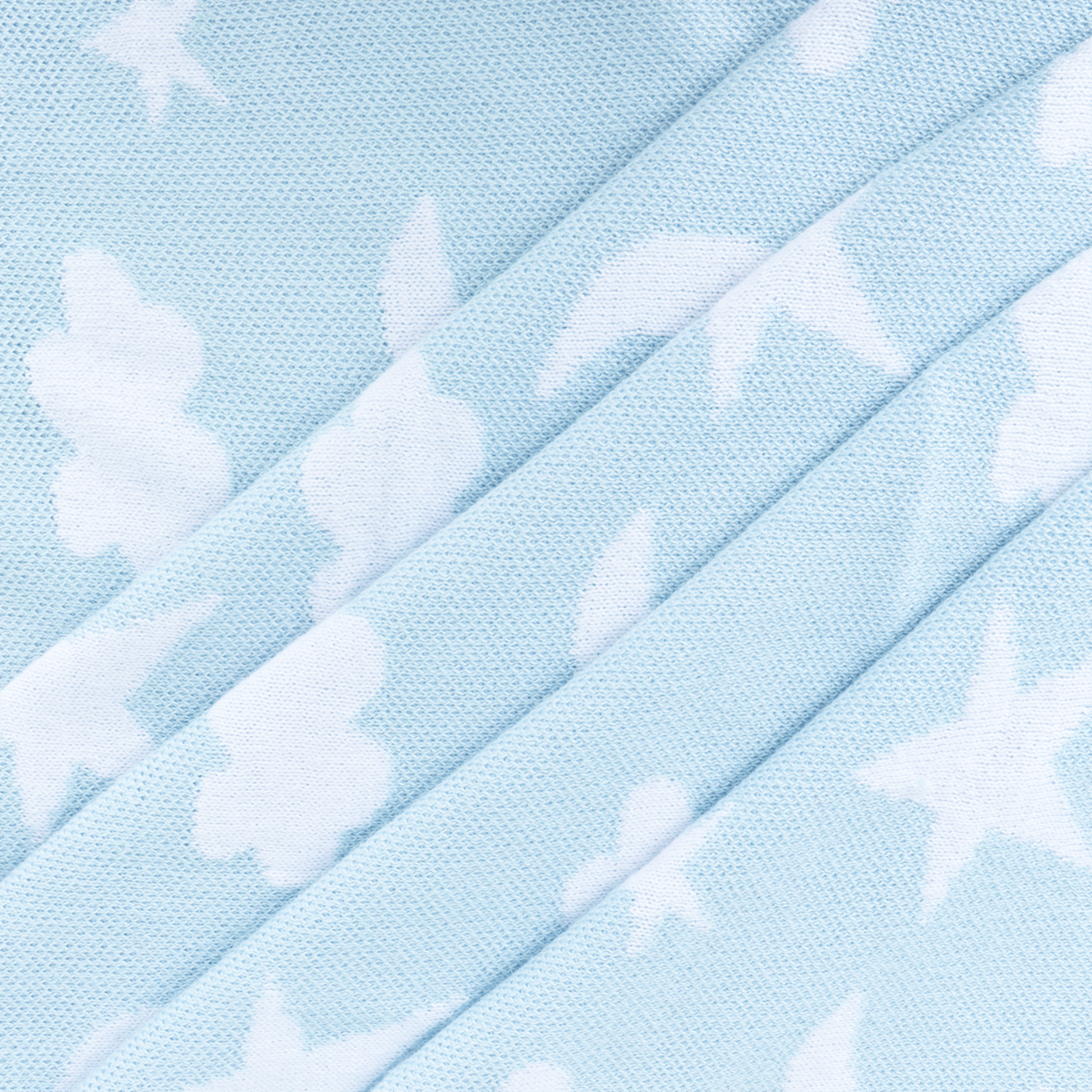 Moon & Stars Dream Organic Baby Jacquard Knit Blanket - Baby Blue (Texture)