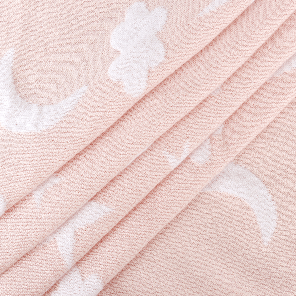 Moon & Stars Dream Organic Baby Jacquard Knit Blanket - Baby Pink (Texture)