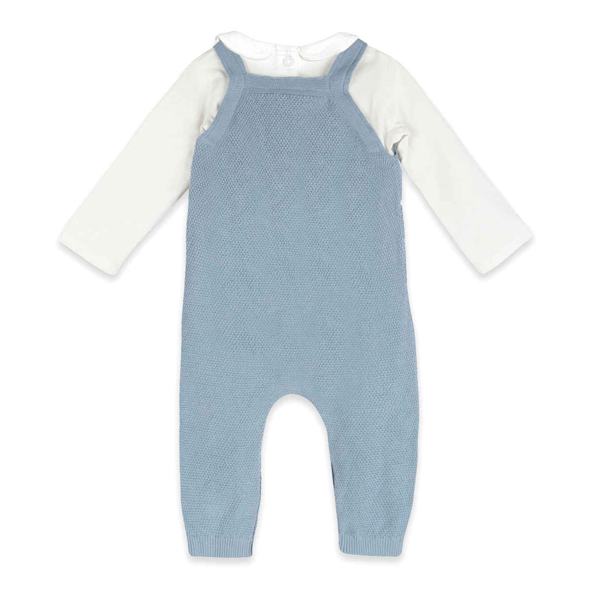 Organic Cotton Wildflower Embr Knit Baby Overall Set, Back With Bodysuit