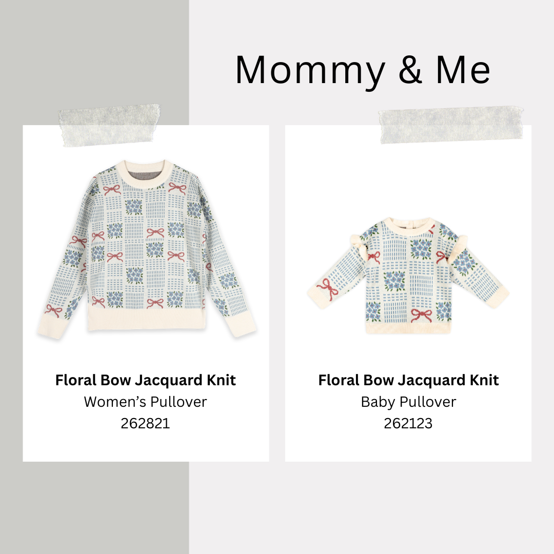 Matching Floral Bow Pullovers for Mommy and Baby by Viverano