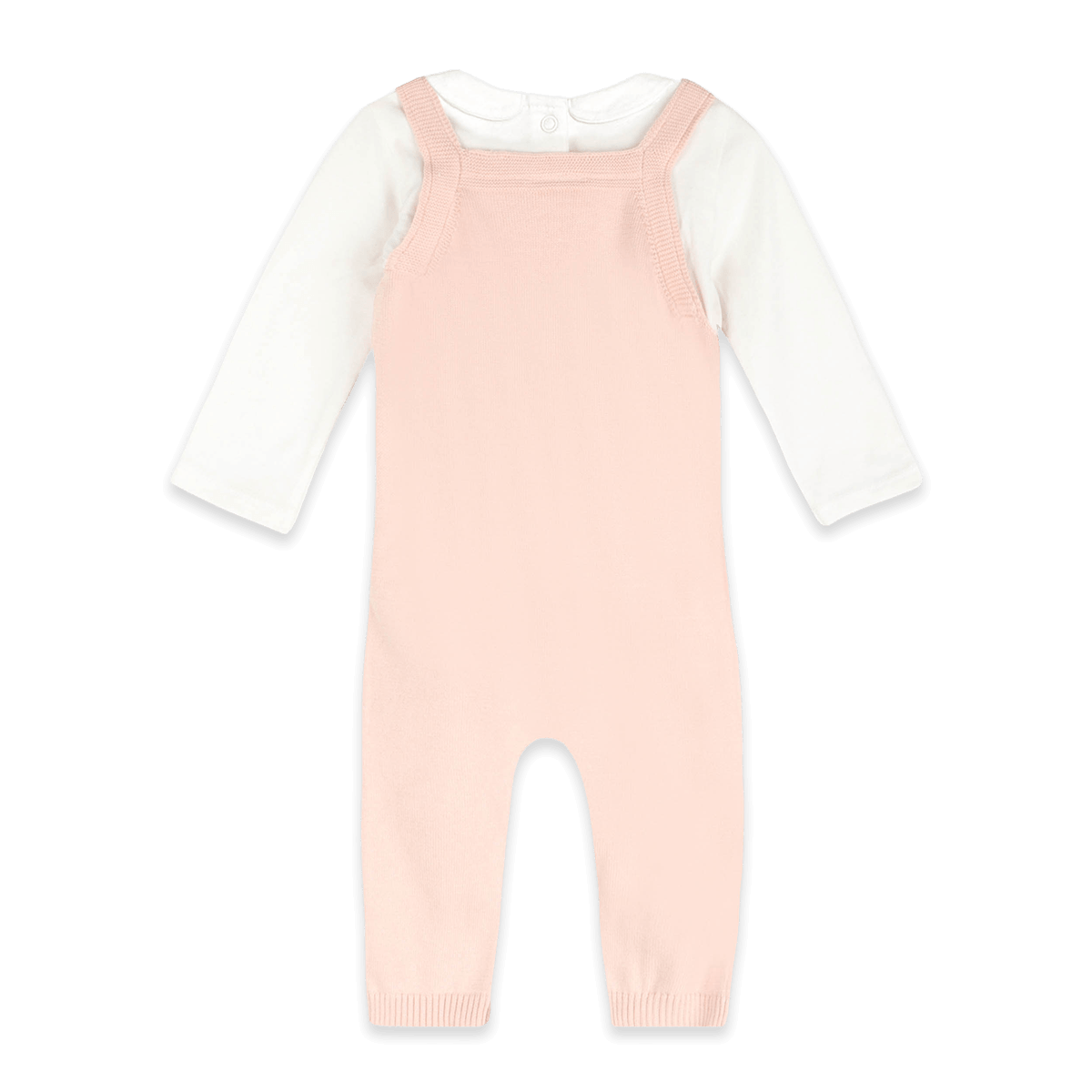 Organic Cotton Lamb Cozy Knit Baby Overall Set, Back Layers
