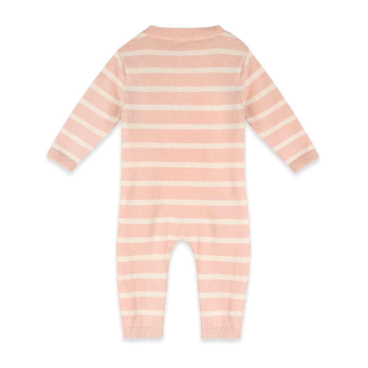 Organic Cotton Ocean Embr Knit Baby Jumpsuit, Back