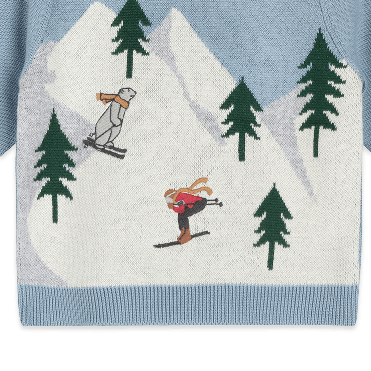Organic Cotton Ski Knit Baby Pullover Sweater and Pant Set, Detail