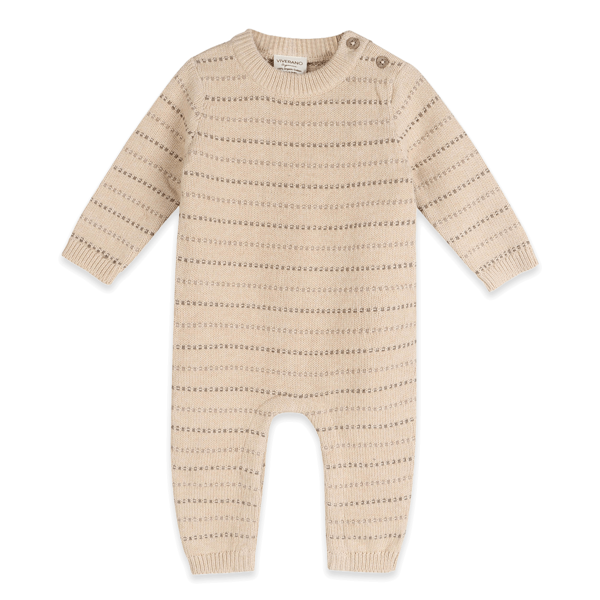 Aiden Textured Stripe Knit Baby Jumpsuit, Organic Cotton
