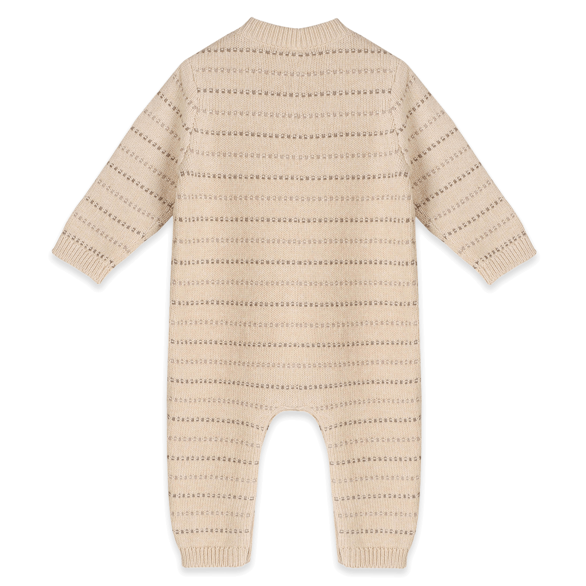 Organic Cotton Aiden Textured Stripe Knit Baby Jumpsuit, Back