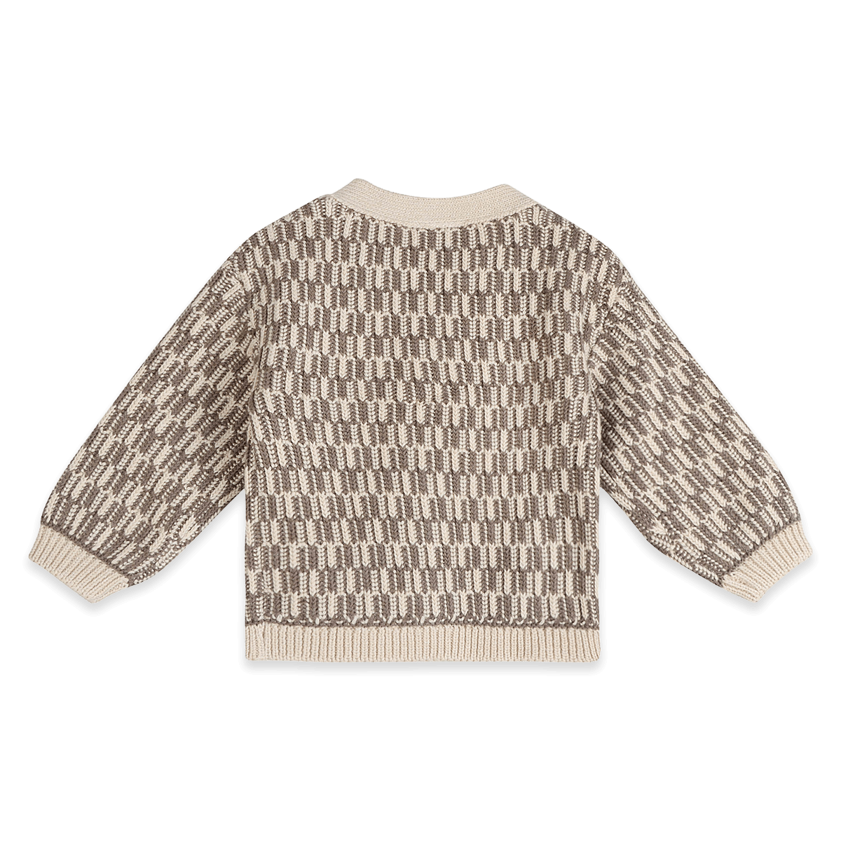 Organic Cotton Walter V-Neck Chunky Knit Baby Cardigan, Back