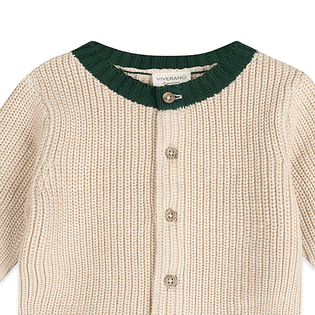 Organic Cotton Otis Chunky Knit Baby Cardigan, Detail