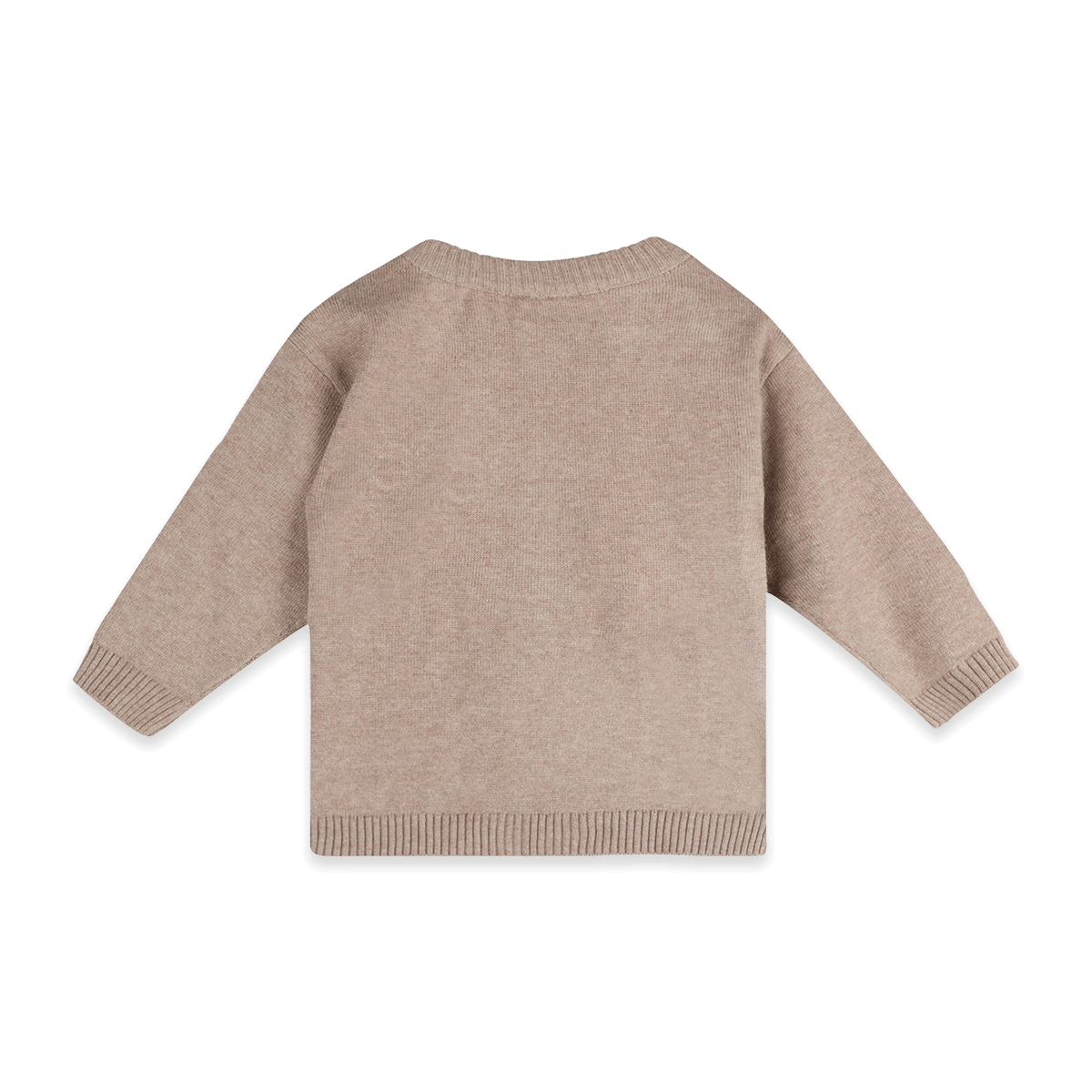 Organic Cotton Bear Knit Baby Pullover and Pant Set, Back