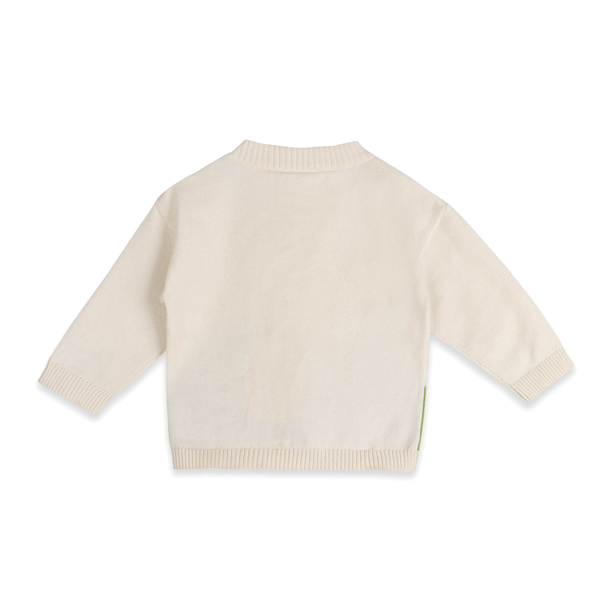 Organic Cotton Camping Bear Jacquard Knit Baby Pullover and Pant Set, Back