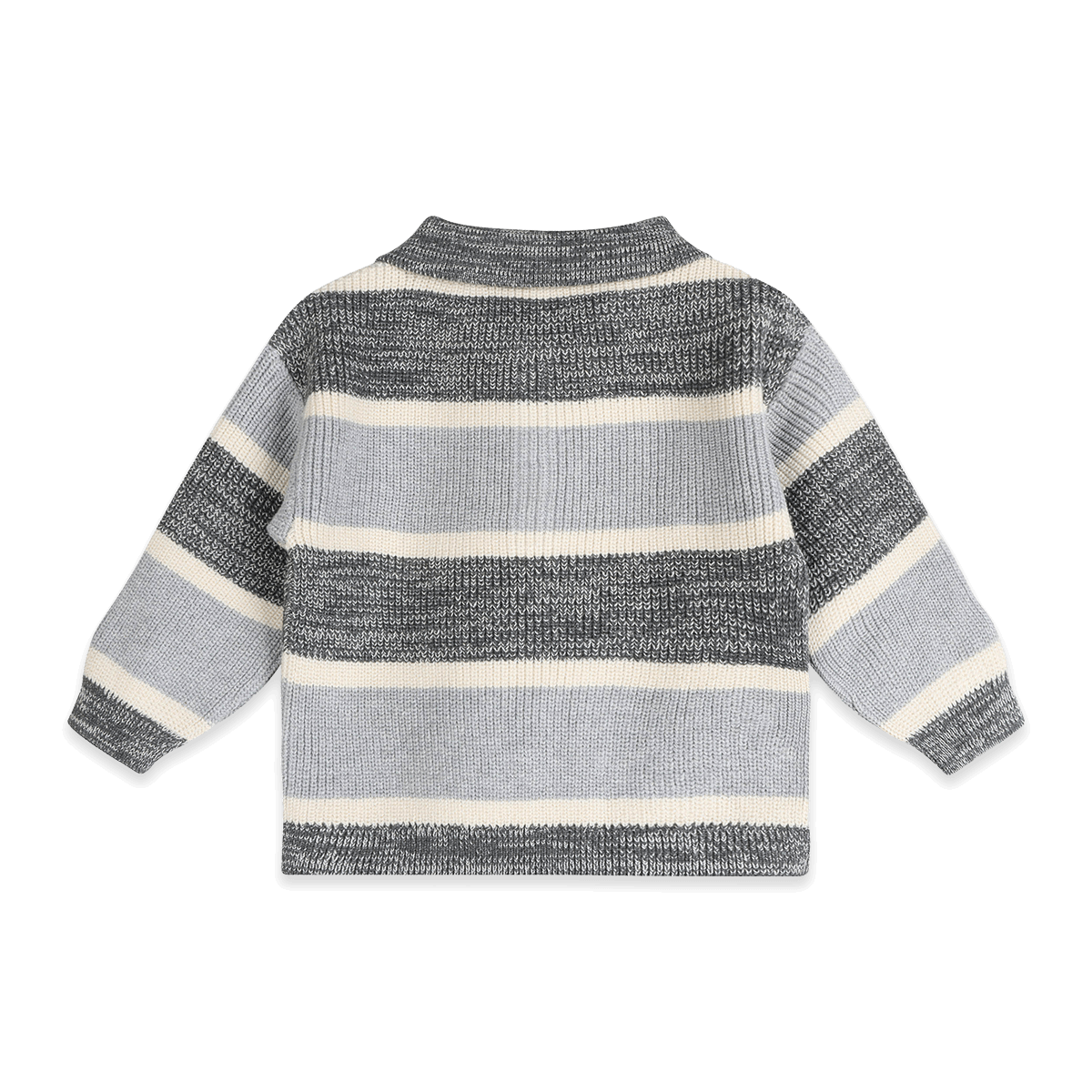 Organic Cotton Rugby Stripe Polo Knit Baby Pullover and Pants Set, Back