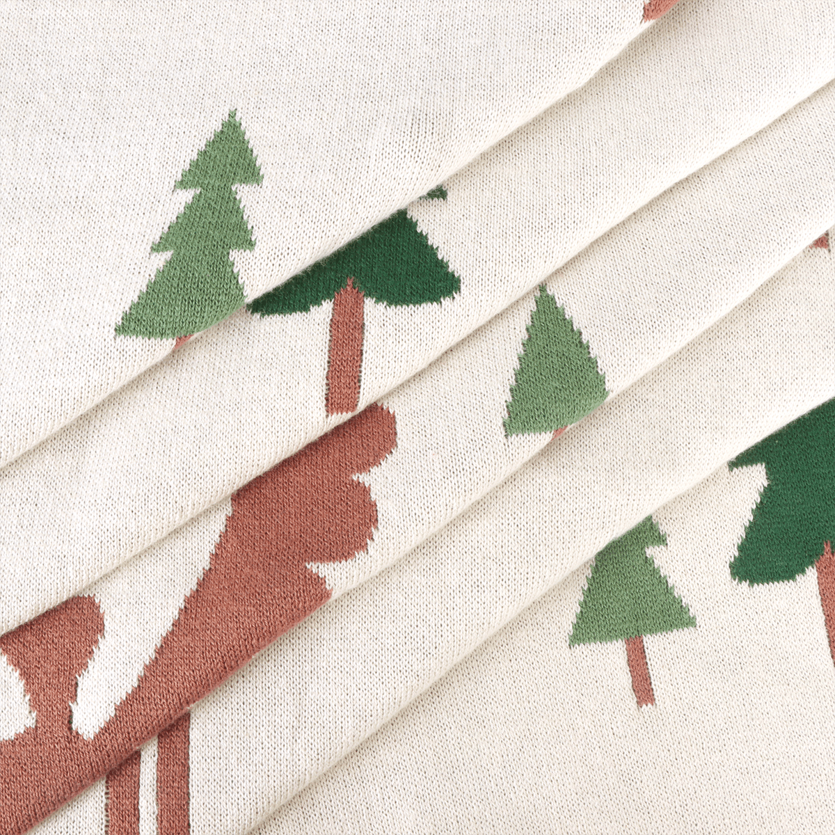 Wild Moose - Organic Cotton Jacquard Knit Baby Blanket (Detail)