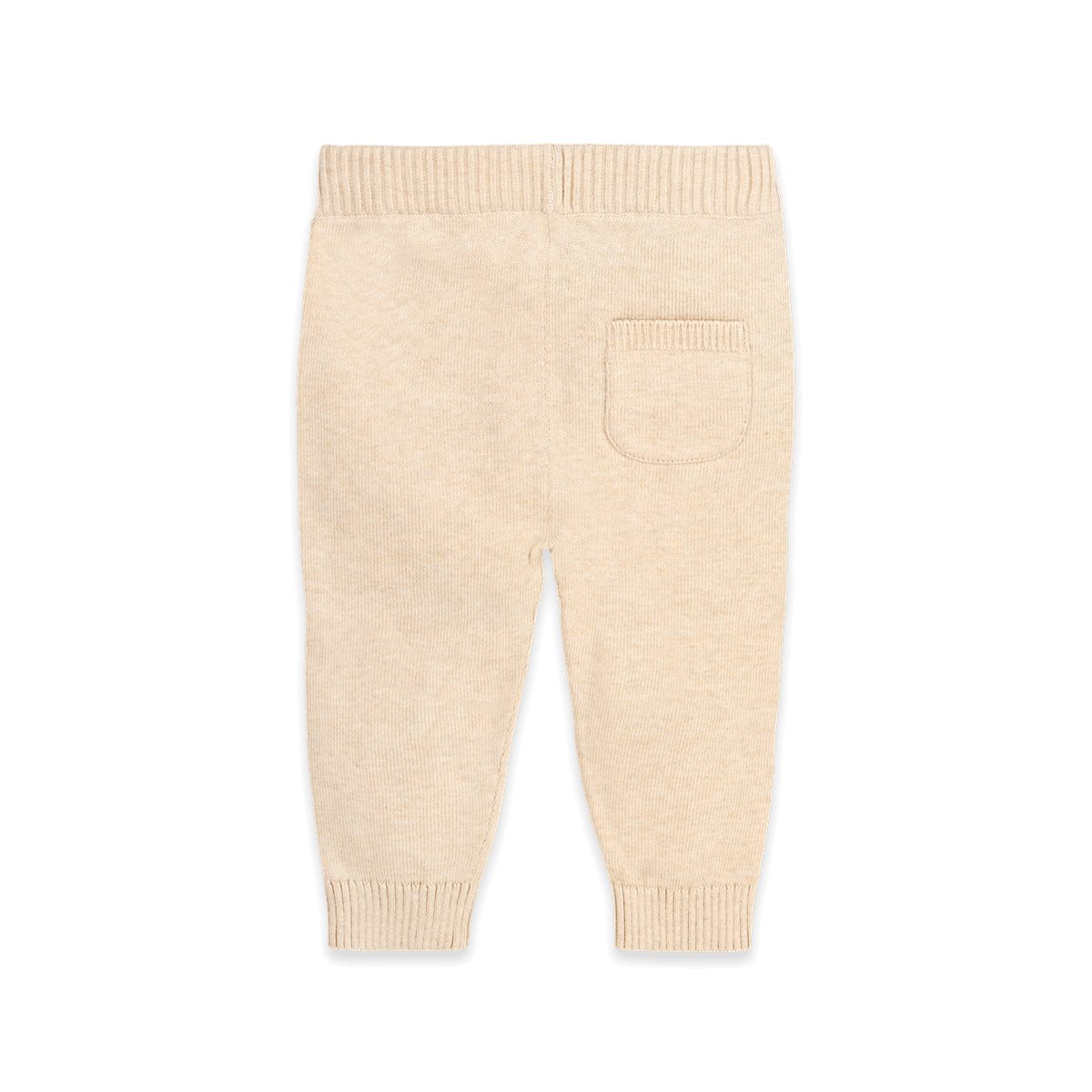 Oatmeal Organic Cotton Pocket Sweater Knit Baby Legging Pants, Back