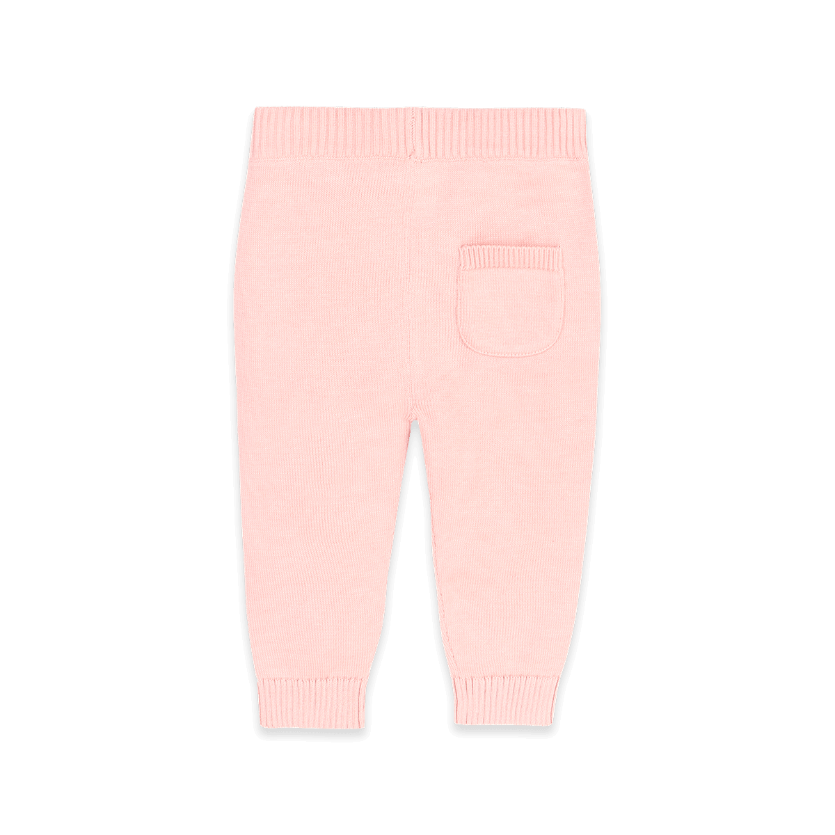Sweet Pink Organic Cotton Pocket Sweater Knit Baby Legging Pants, Back