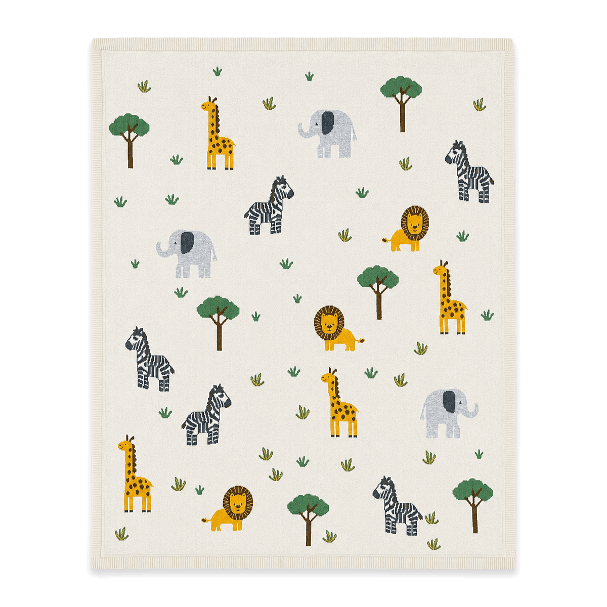 Jungle Pals - Organic Cotton Jacquard Knit Baby Blanket