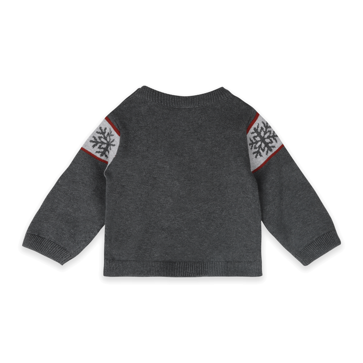 Charcoal Apres Ski Baby Knit Wordy Pullover, Back